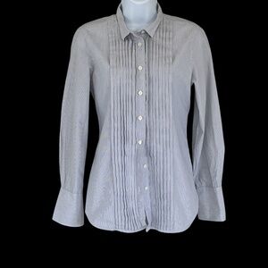 J. Crew tuxedo shirt in blue and white tiny stripe, size 6, like new!